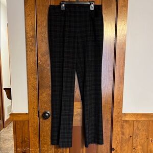 New York & Company Black Trousers with Windowpane Design